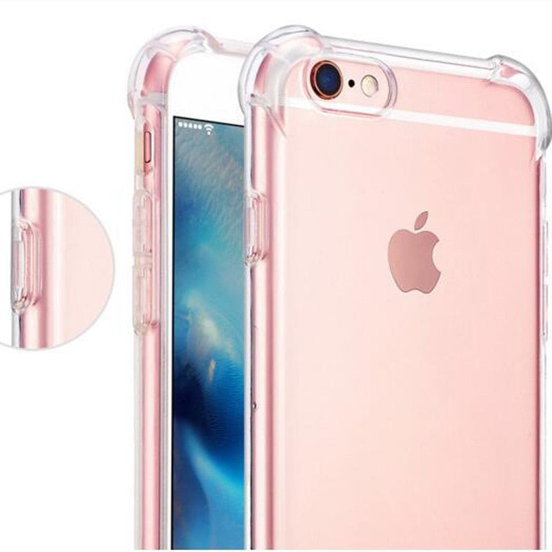 2018 For iphone 7 7Plus 6 S 6S 6Plus 8 8PLUS X 5S Original Clear Shockproof 360 Silicone TPU Transparent Phone Case Fundas Coque