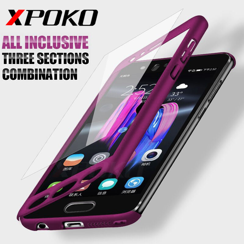 360 Degree Full Coverage Case For Huawei P10 P9 Lite Plus Cover Phone Case For Huawei Mate 10 Lite Pro Cases With Glass Film