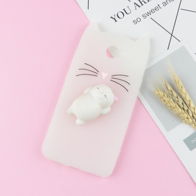 3D Cartoon Glitter Cat Silicone Phone Case for Huawei Honor 5A LYO-L21 Y6 Elite /Y6II Compact /Y5 II Ears Bearded Cat Soft Cover