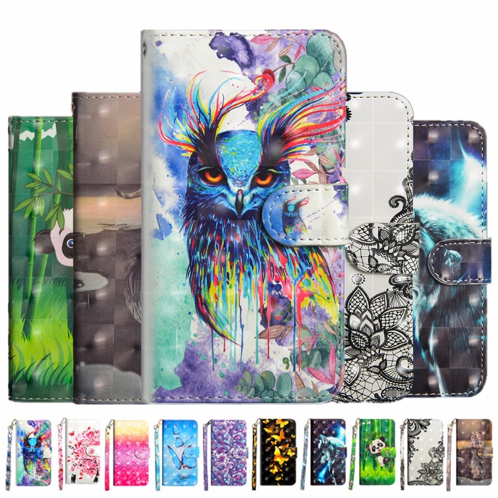 3D Luxury Flip Wallet Case For Xiaomi Redmi 6 6A 6Pro Book Flip Style Mobile Phone Cases For Xiaomi Mi A2 Lite Redmi 6 6A 6Pro