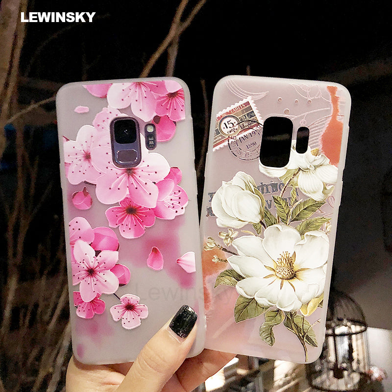 3D Relief Flower TPU Phone Case for Samsung Galaxy A6 A8 J4 J6 2018 S9 S8 S7 S6 edge J3 J5 J7 A3 A5 2016 2017 Soft Silicone Case