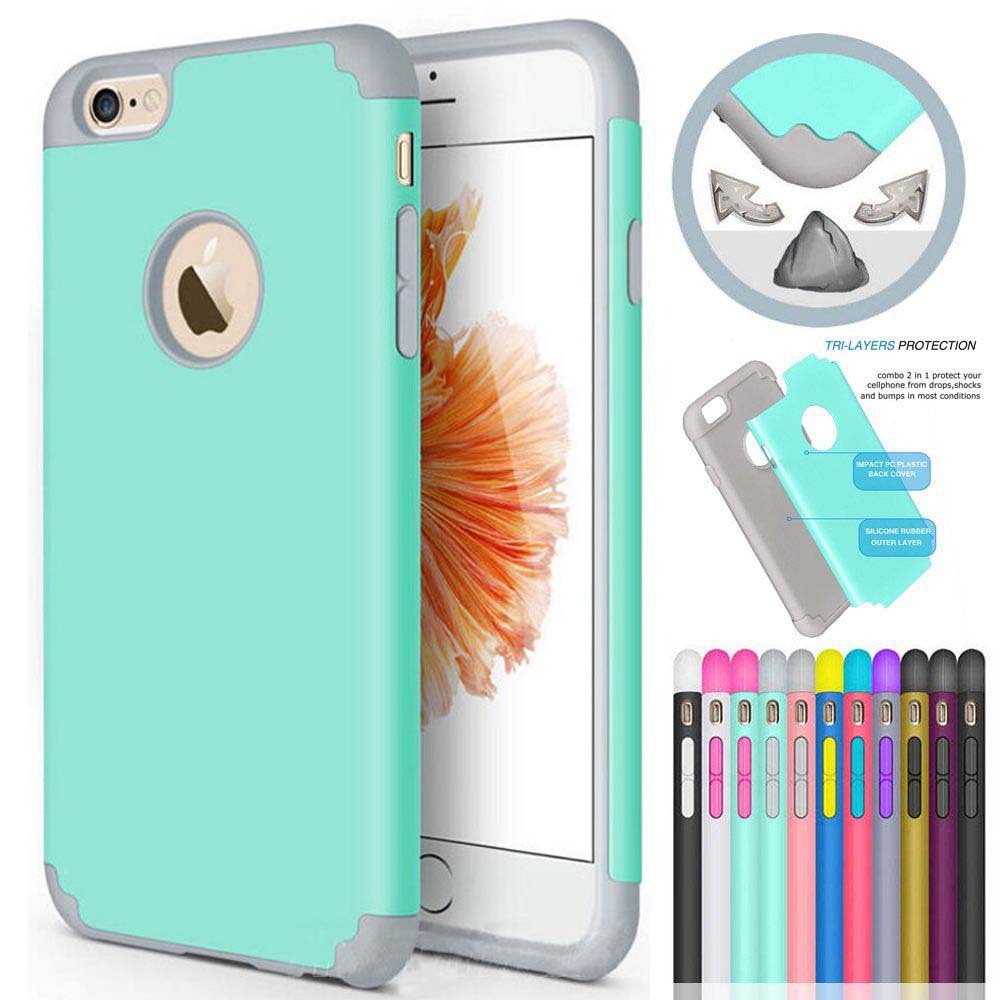 7Plus Case 2in 1 Hybrid Shockproof Phone Case For Apple iPhone X 8Plus Case 8 7 6s Plus 6 6s Coque Protective Hard Back Cover