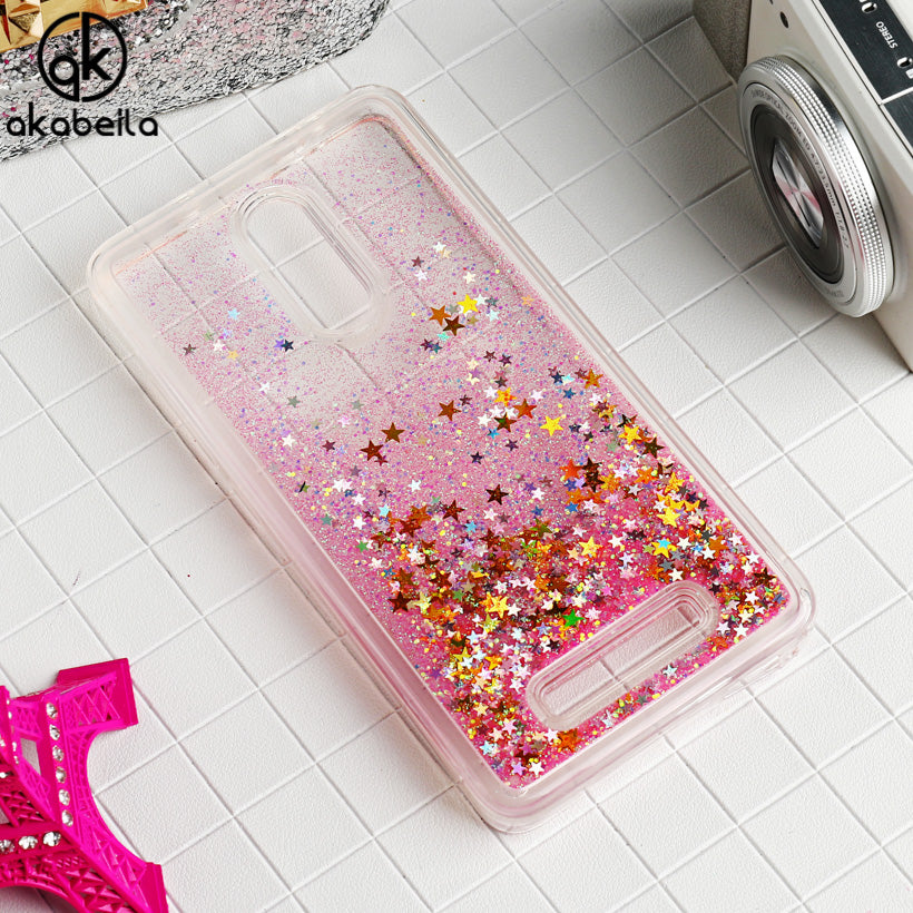 AKABEILA Glitter Liquid Soft TPU Case For Xiaomi Redmi Note 3 Pro Redmi Note3 note 2 Pro Covers Phone Case Back Cover Coque