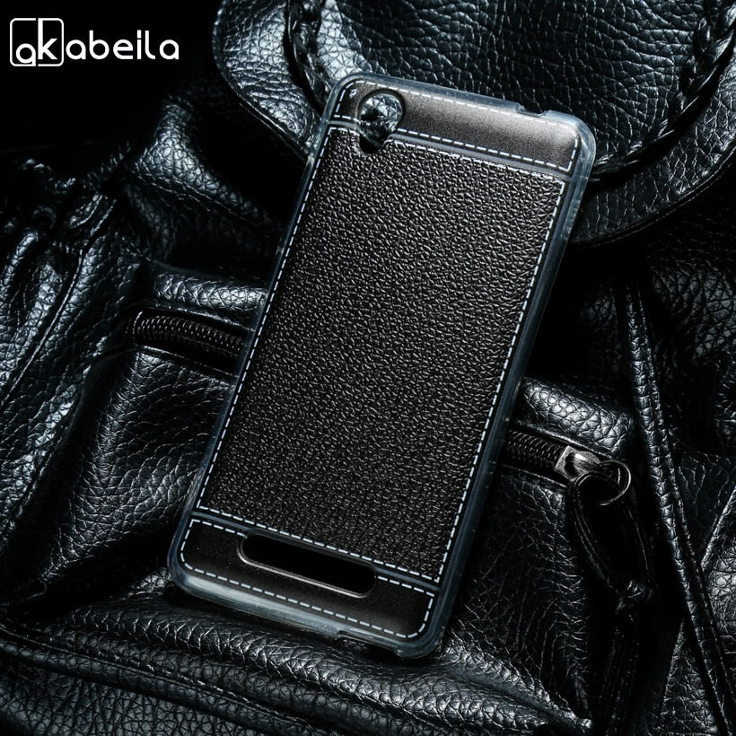 AKABEILA Silicone Phone Case For ZTE Blade X3 A452 D2 T620 Q519T Blade D2 Blade T620 5.0 inch Case TPU Lichee Cover Phone Bag