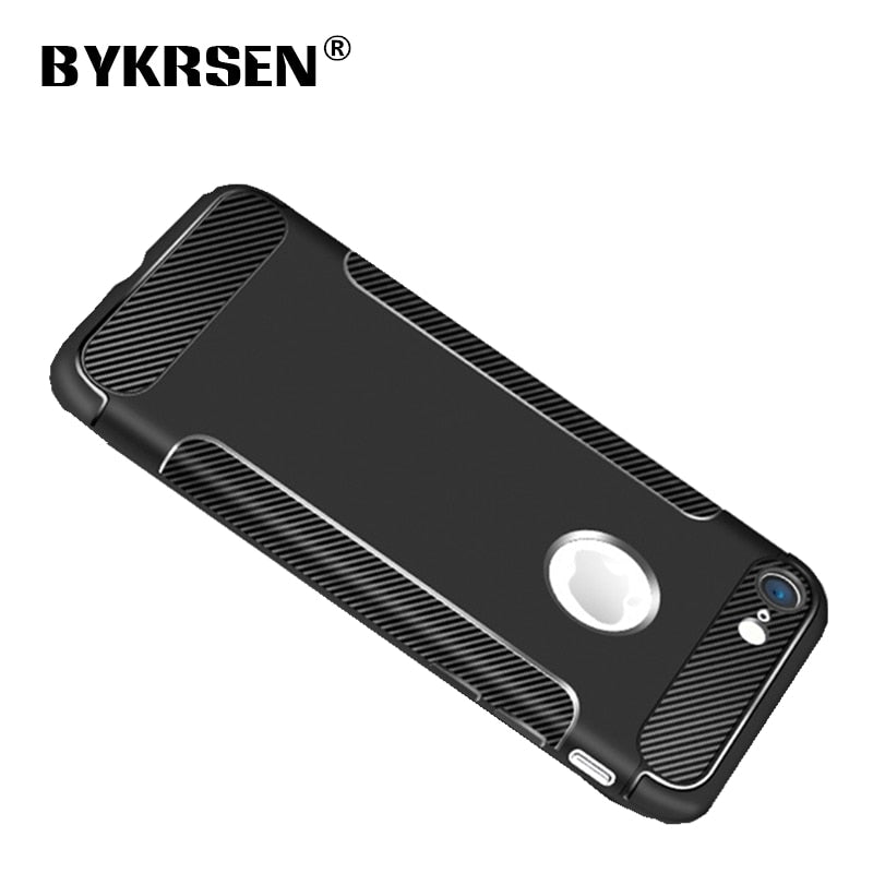 BYKRSEN Luxury Mobile Phone Case For Iphone X 5 5S 6 6S 7 8 Plus 10 Case Matte Carbon Fiber Ultra-thin Tpu Cover Shell Capa