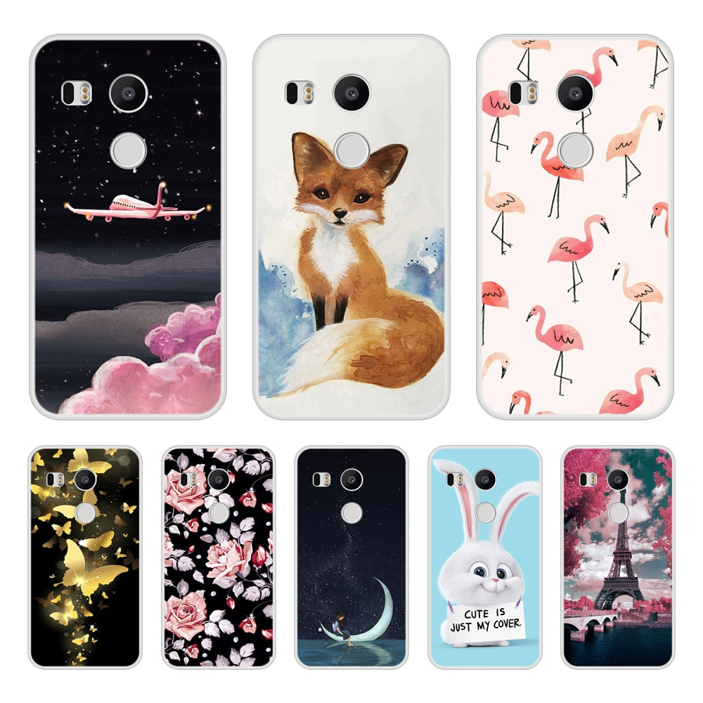 Case For Google Nexus 5x Soft Silicone TPU Cool Design Patterned Print Cover For Google Nexus 5x Phone Case