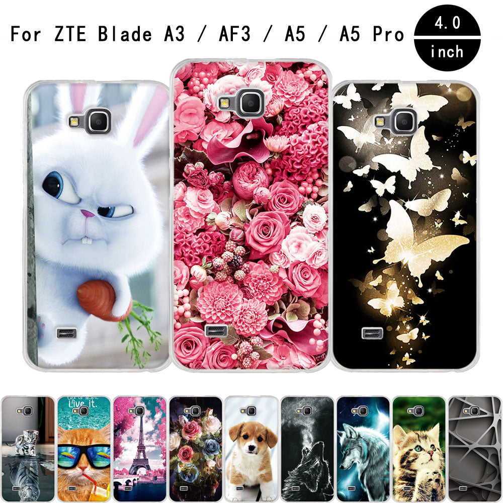 Case For ZTE Blade AF3 A5 4.0'' Soft TPU Silicone Back Cover For ZTE Blade AF3 A3 A 5 A5 pro Case For ZTE Blade a5 Phone Cases