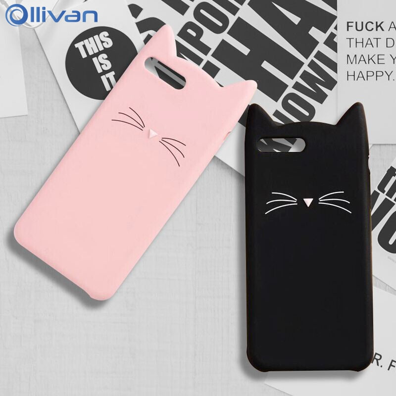 Cute Cat Phone Cases For iPhone 6 s Case Cartoon kitty girls Capinha Back Cover For 6 6S 7 8 Plus 5 5S SE X Silicone TPU Coque