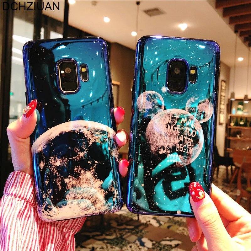 DCHZIUAN Case For Samsung Galaxy S8 S9 NOTE 8 Phone Case Cute Mickey Ear Planet Moon Soft Cover for Samsung S8 S9 Plus Case