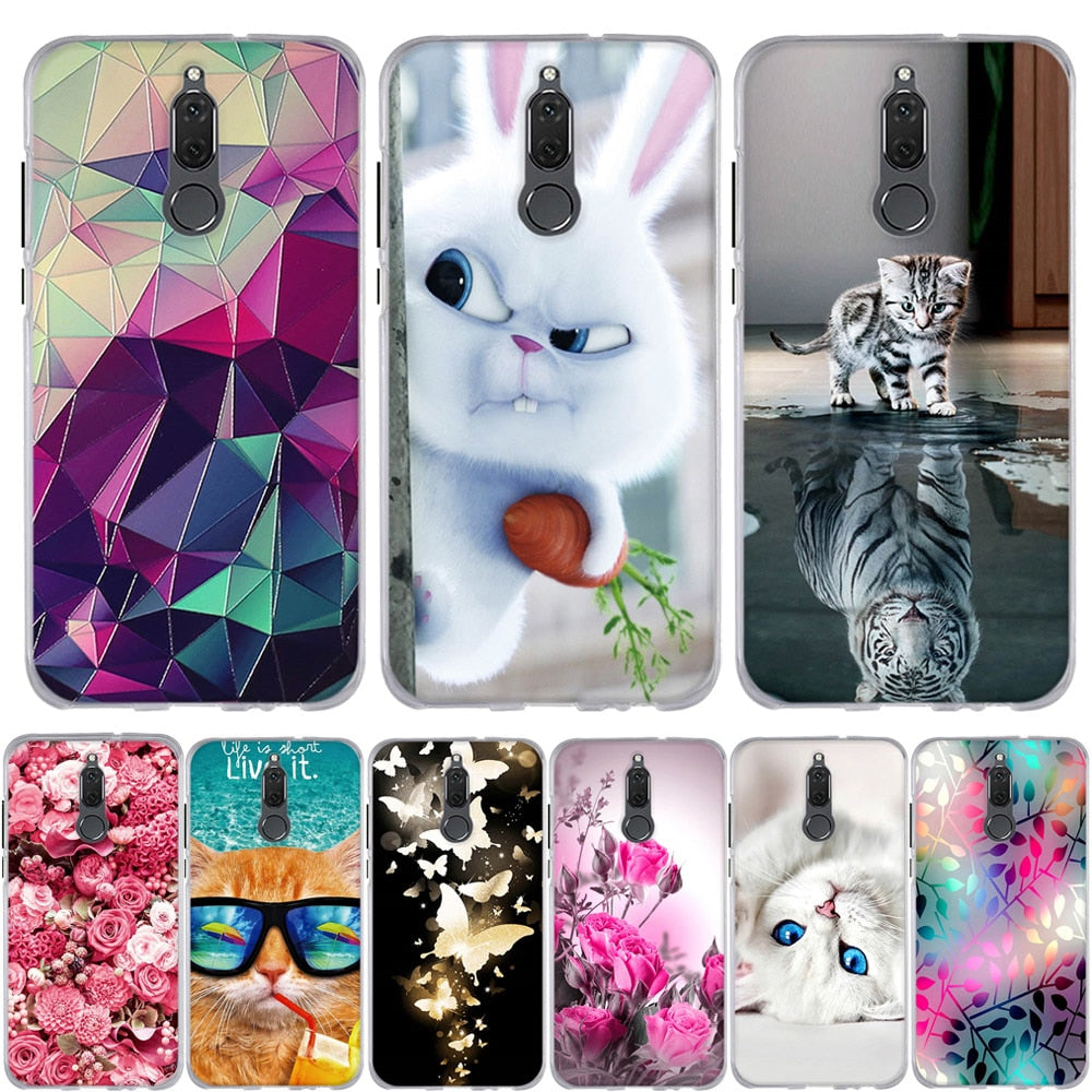 FOR Phone Case Huawei Mate 10 Lite Cute Silicone Back Cover For Huawei Mate 10 Lite Case Soft Silicon 3D Cat Protetive Cases