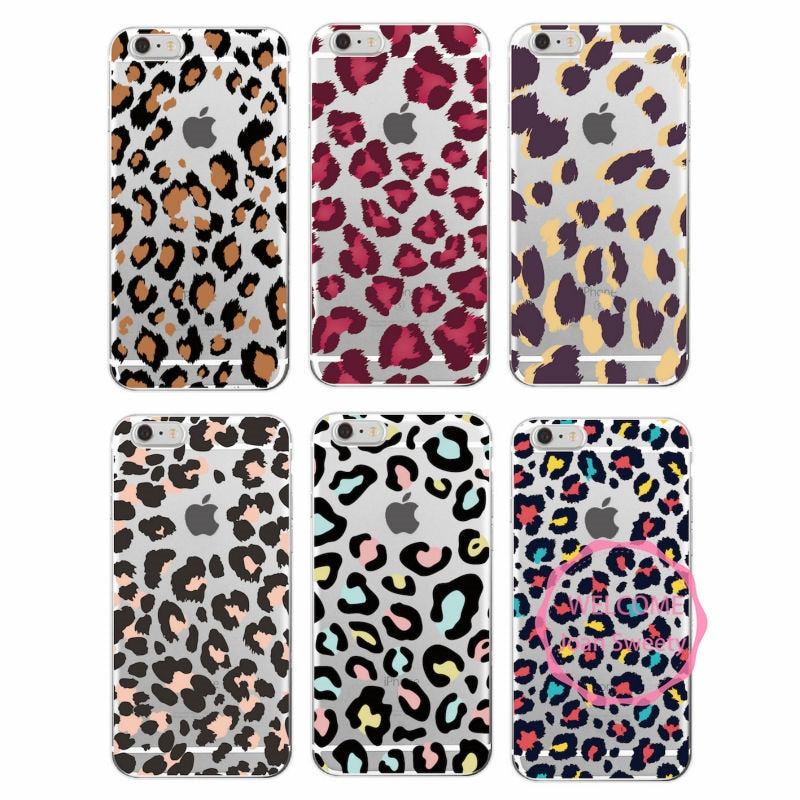 Fashion Sexy Leopard Print Panther Soft TPU Phone Case Cover Funda Coque For iPhone 7 7Plus 6 6S 8 8Plus X Samsung Galaxy