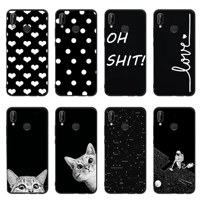 For Funda Huawei P20 Lite Case Silicon Black Cover Phone Cases For Coque Huawei Mate 10 P8 P10 P9 Lite Mini 2017 P Smart Capas