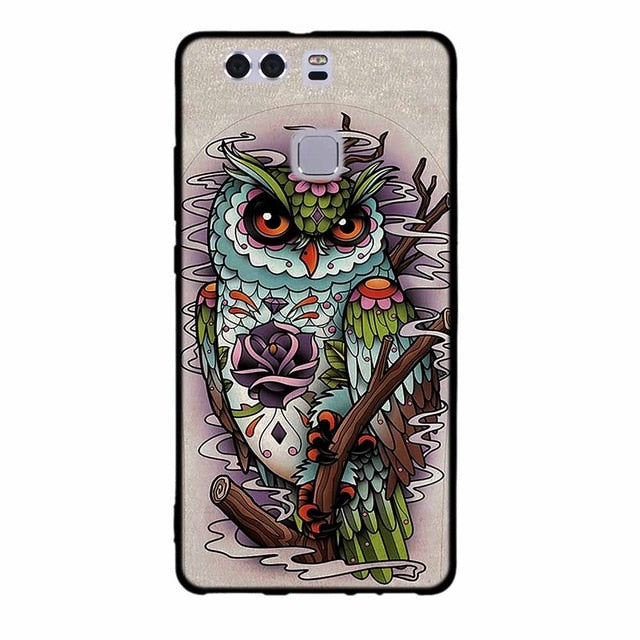For Fundas Huawei P9 Cases Silicon 3D Paint Luxury High Quality Soft Soilicon TPU Back Cover For Huawei P9 Phone Case