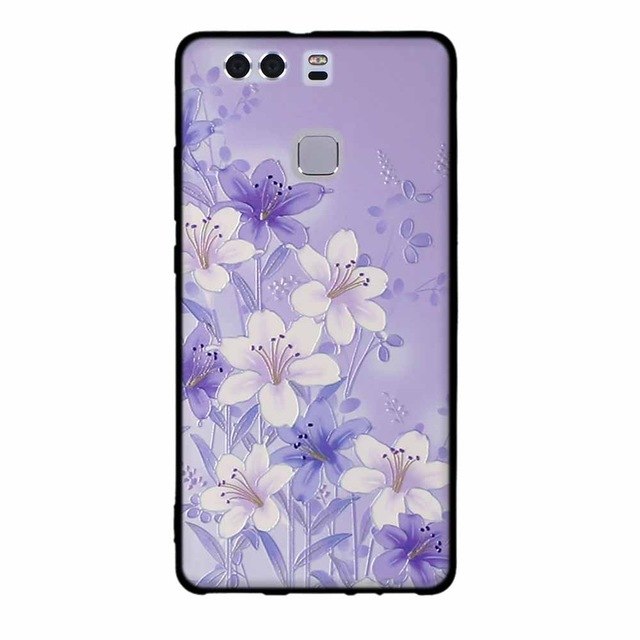 For Fundas Huawei P9 Cases Silicon 3D Paint Luxury High Quality Soft Soilicon TPU Back Cover For Huawei P9 Phone Case