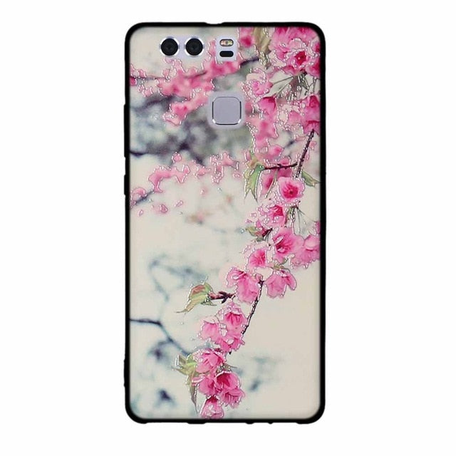 For Fundas Huawei P9 Cases Silicon 3D Paint Luxury High Quality Soft Soilicon TPU Back Cover For Huawei P9 Phone Case