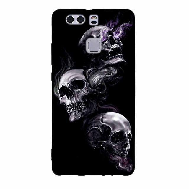 For Fundas Huawei P9 Cases Silicon 3D Paint Luxury High Quality Soft Soilicon TPU Back Cover For Huawei P9 Phone Case