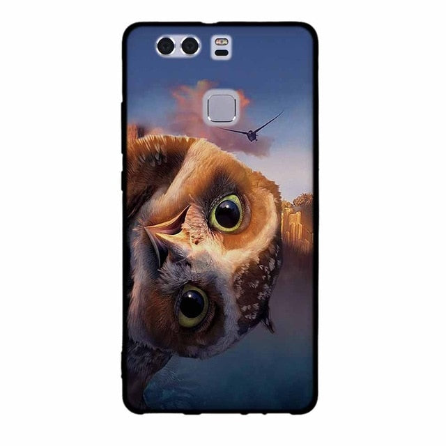 For Fundas Huawei P9 Cases Silicon 3D Paint Luxury High Quality Soft Soilicon TPU Back Cover For Huawei P9 Phone Case
