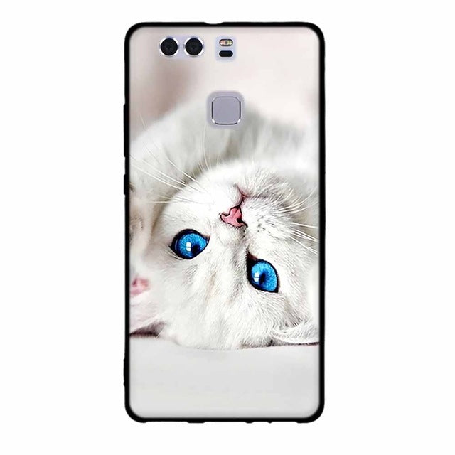 For Fundas Huawei P9 Cases Silicon 3D Paint Luxury High Quality Soft Soilicon TPU Back Cover For Huawei P9 Phone Case