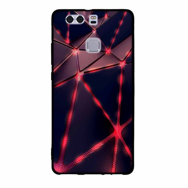 For Fundas Huawei P9 Cases Silicon 3D Paint Luxury High Quality Soft Soilicon TPU Back Cover For Huawei P9 Phone Case
