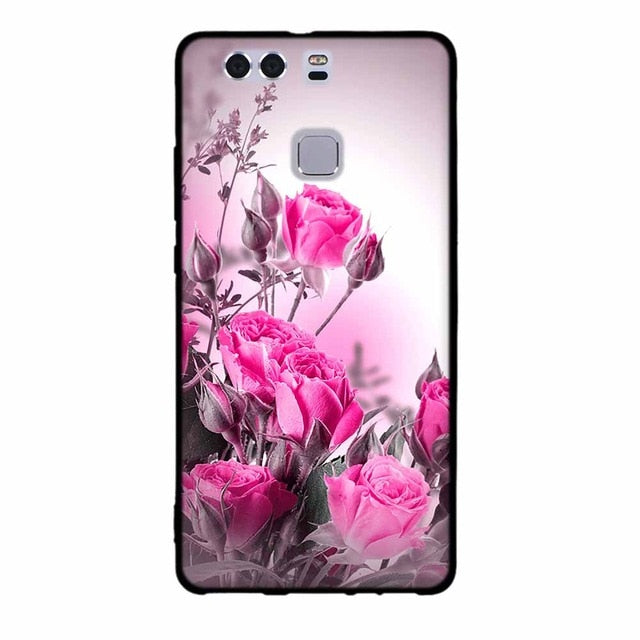 For Fundas Huawei P9 Cases Silicon 3D Paint Luxury High Quality Soft Soilicon TPU Back Cover For Huawei P9 Phone Case