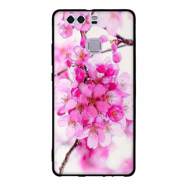 For Fundas Huawei P9 Cases Silicon 3D Paint Luxury High Quality Soft Soilicon TPU Back Cover For Huawei P9 Phone Case