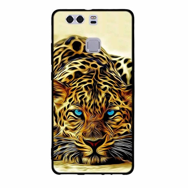 For Fundas Huawei P9 Cases Silicon 3D Paint Luxury High Quality Soft Soilicon TPU Back Cover For Huawei P9 Phone Case