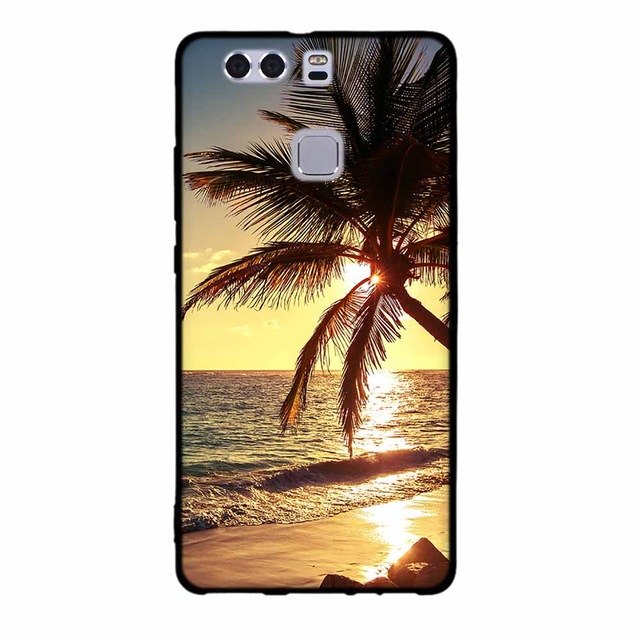 For Fundas Huawei P9 Cases Silicon 3D Paint Luxury High Quality Soft Soilicon TPU Back Cover For Huawei P9 Phone Case