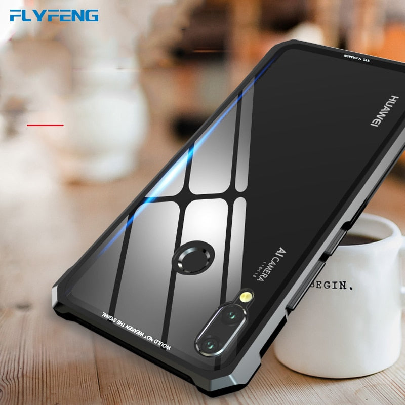 For Huawei Nova 3 Case Clear Tempered Glass Back With Metal Frame Phone Case For Huawei Nova 3i Nova3i Full Protective Capas