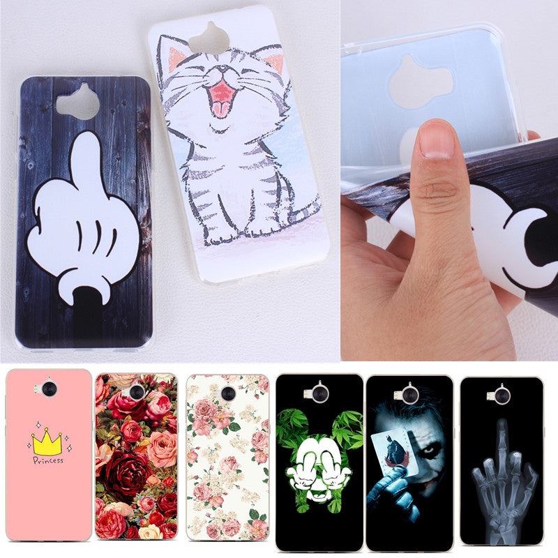 For Huawei Y5 2017 Case For Huawei Y6 2017 Case 5.0" Soft TPU Painted Case For Huawei Y5 2017 Silicone Phone Case Cover