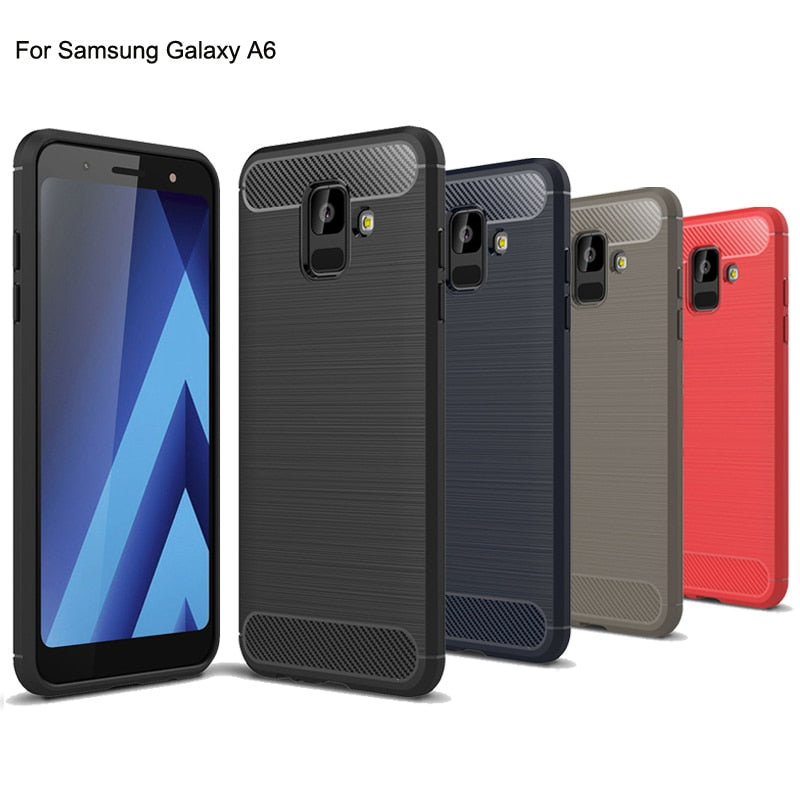 For Samsung A6 Case Soft Silicon Case TPU Cover Carbon Fiber Case For Samsung Galaxy A6 2018 Phone Case Fundas Back Cover