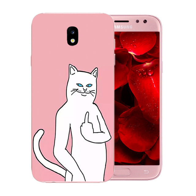 For Samsung Galaxy J5 2017 Case Cover Silicone Cats Family Pattern Case for Galaxy J5 Pro J530F Europe Version Phone Cases