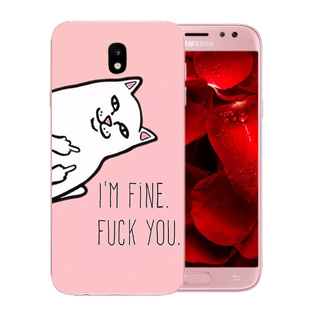 For Samsung Galaxy J5 2017 Case Cover Silicone Cats Family Pattern Case for Galaxy J5 Pro J530F Europe Version Phone Cases