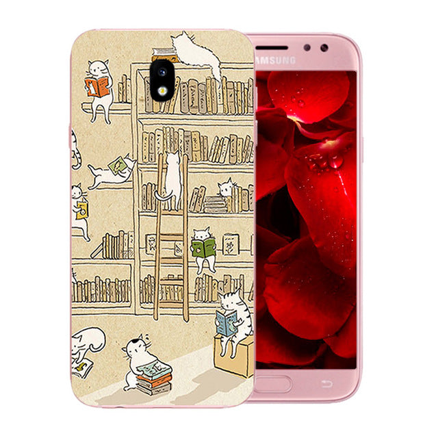 For Samsung Galaxy J5 2017 Case Cover Silicone Cats Family Pattern Case for Galaxy J5 Pro J530F Europe Version Phone Cases