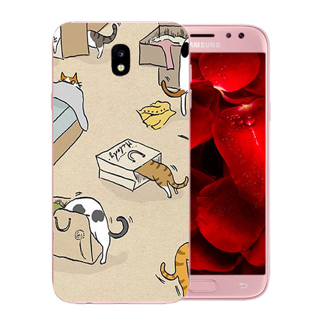 For Samsung Galaxy J5 2017 Case Cover Silicone Cats Family Pattern Case for Galaxy J5 Pro J530F Europe Version Phone Cases