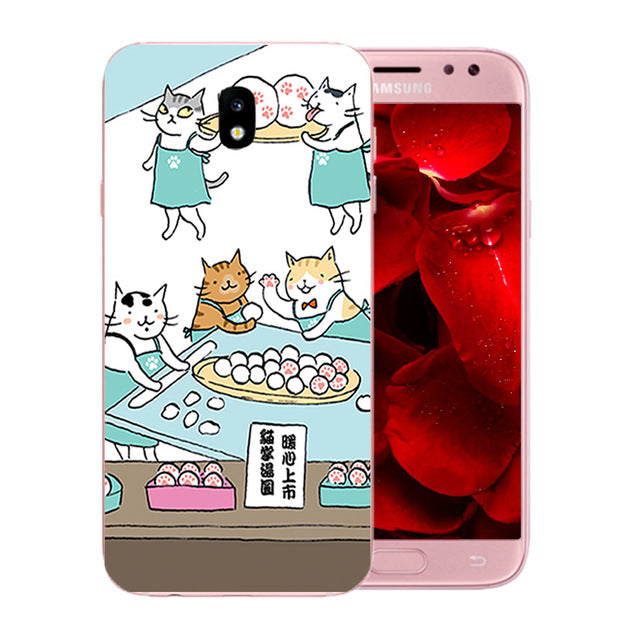 For Samsung Galaxy J5 2017 Case Cover Silicone Cats Family Pattern Case for Galaxy J5 Pro J530F Europe Version Phone Cases