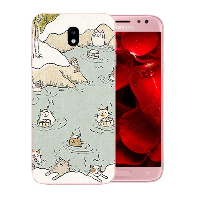 For Samsung Galaxy J5 2017 Case Cover Silicone Cats Family Pattern Case for Galaxy J5 Pro J530F Europe Version Phone Cases
