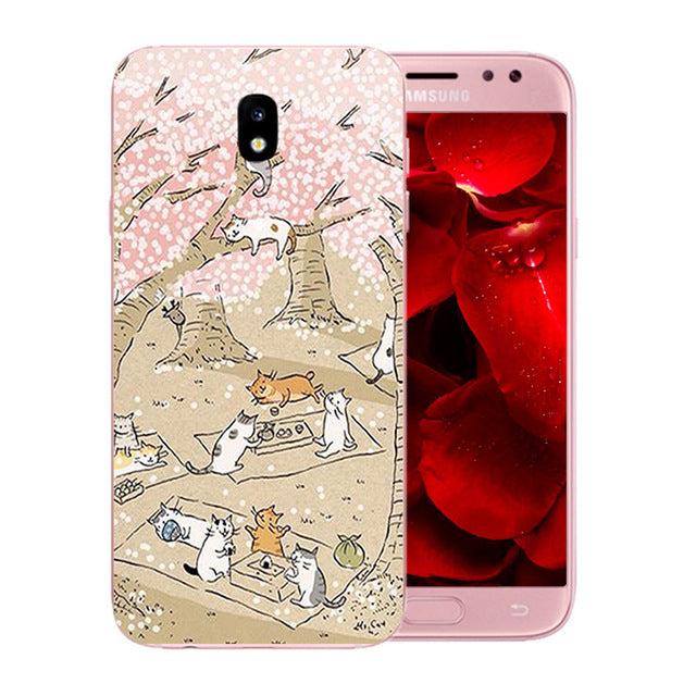 For Samsung Galaxy J5 2017 Case Cover Silicone Cats Family Pattern Case for Galaxy J5 Pro J530F Europe Version Phone Cases