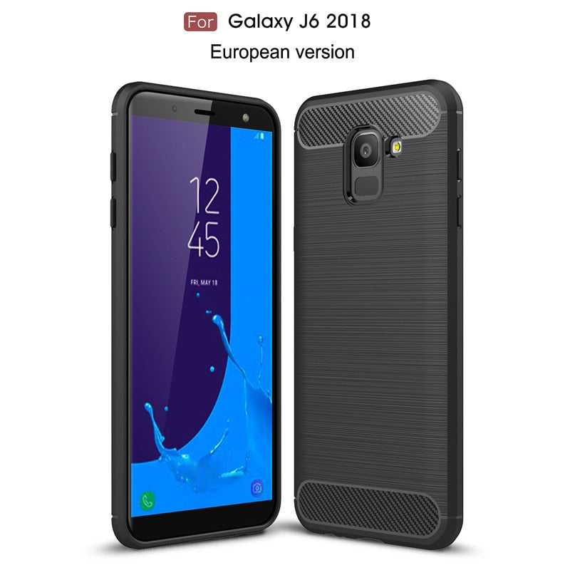 For Samsung J6 2018 Case Soft Silicon Case TPU Cover Carbon Fiber Case For Samsung Galaxy J6 2018 Phone Case Fundas Back Cover