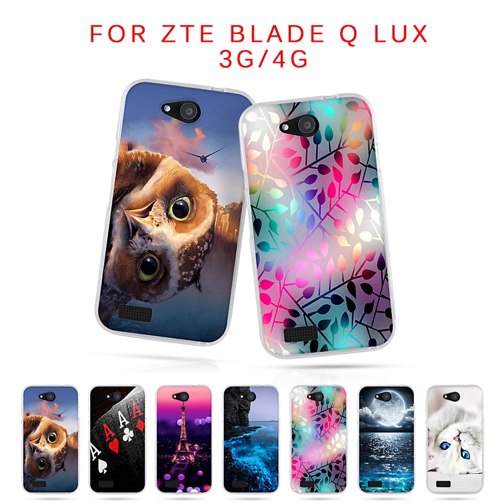 For ZTE Q Lux Blade 4 G Case 3D Cute Cat Fundas Coque For ZTE Blade Q Lux 4G 3G A430 Phone Cases Soft Silicone TPU Bags Shell