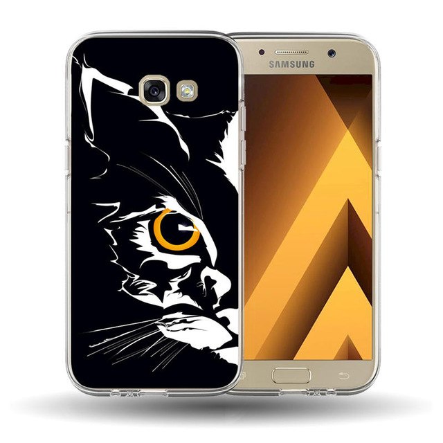 For funda Samsung Galaxy A3 A5 A7 A8 2016 2017 2018 Cute cat pattern Painted silicone phone Case Cover  A530 A320 A520 A720 Case