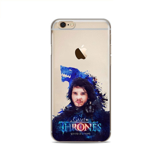 Game Thrones Daenerys Dragon Jon Snow Clear Soft silicone Phone Case For iphone X 8 8Plus 7 7Plus 6S 6Plus 5 5S SE 5C 4 4S Cases
