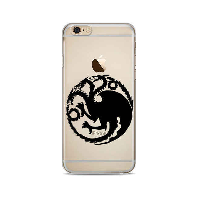 Game Thrones Daenerys Dragon Jon Snow Clear Soft silicone Phone Case For iphone X 8 8Plus 7 7Plus 6S 6Plus 5 5S SE 5C 4 4S Cases