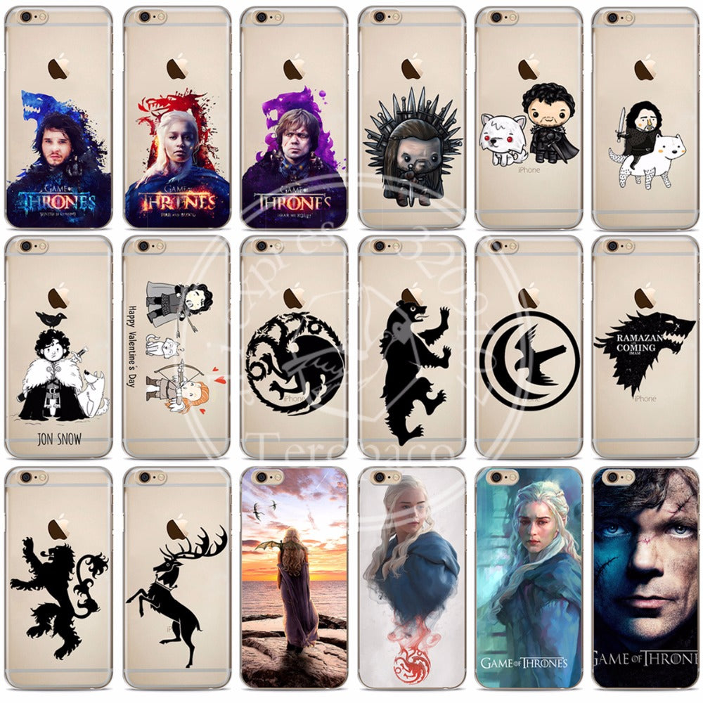 Game Thrones Daenerys Dragon Jon Snow Clear Soft silicone Phone Case For iphone X 8 8Plus 7 7Plus 6S 6Plus 5 5S SE 5C 4 4S Cases