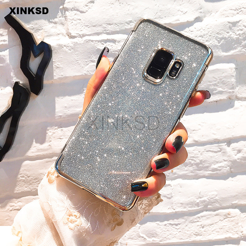 Glitter Bling Silicone Phone Case for Samsung Galaxy A8 A6 J4 J6 J2 Pro 2018 S9 S8 S6 S7 Edge J5 J3 J7 A5 A3 A7 2016 2017 Note 8