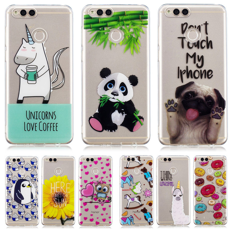 Huawei Honor 7X Case on for Coque Huawei Honor 7X Case Soft Case for Huawei Honor7X Covers Cartoon Panda Silicone Phone Cases