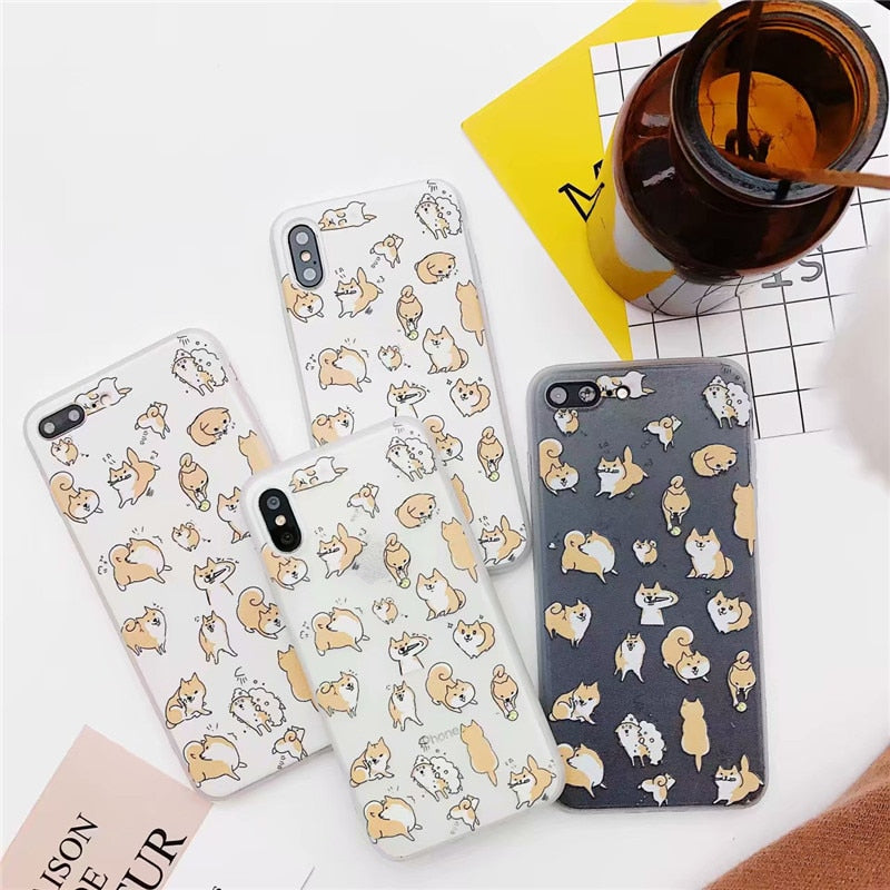 Japan Shiba Inu Hard Case for iphone 6 6s 7 7plus 8 8plus x cute dog slim back cover capa phone case fundas shell
