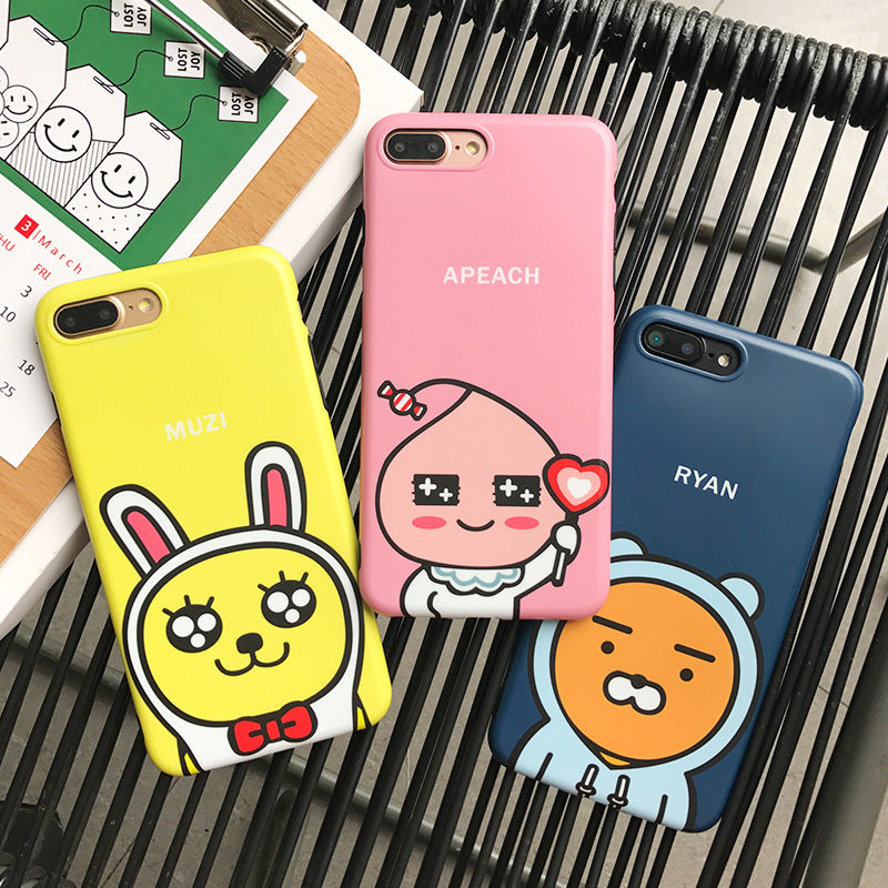 JiBan IMD Korea Cartoon KAKAO FRIENDS Cute RYAN APEACH MUZI Colorful Cocoa Friends TPU Phone Case Cover For iphone X 6s 7 8 Plus