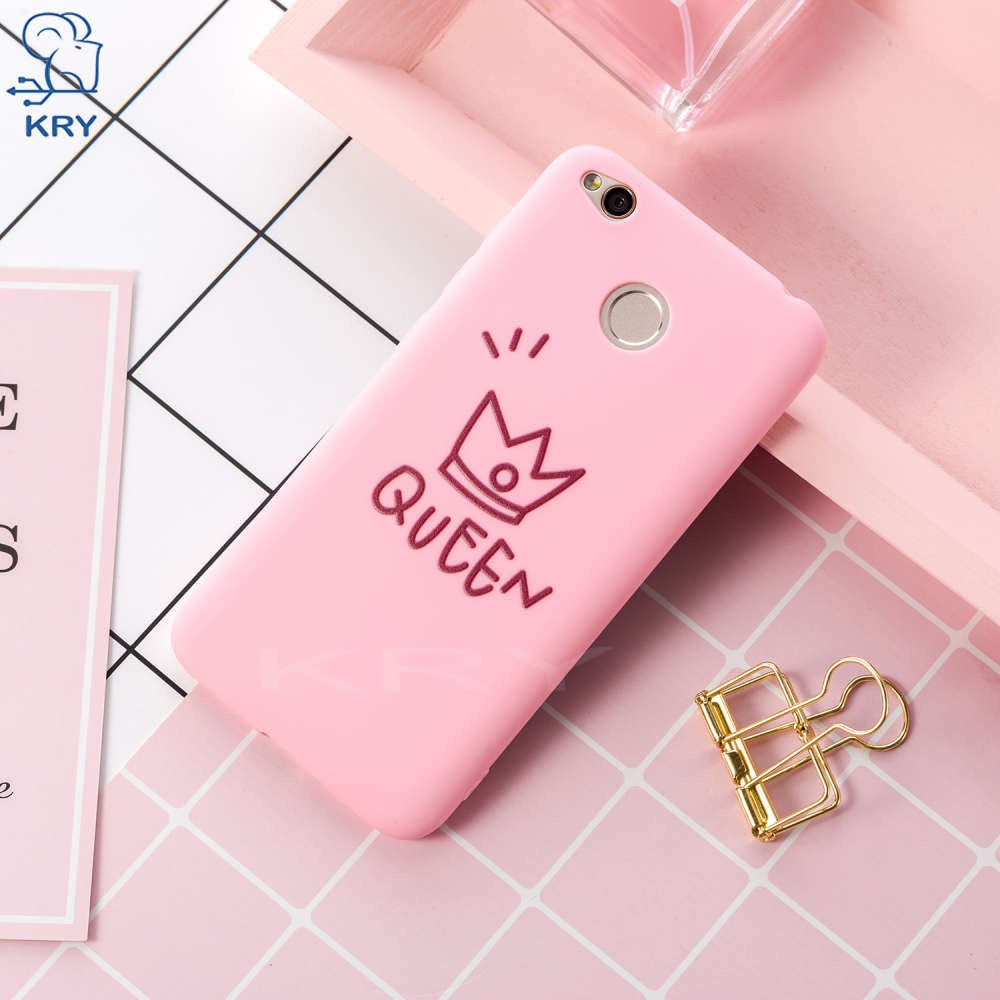KRY King Crown Matte Phone Cases For Xiaomi Redmi Note 5 Case Soft Silicone Cover For Xiaomi Redmi 4X 5 Plus Note 4x Mi A1 Case