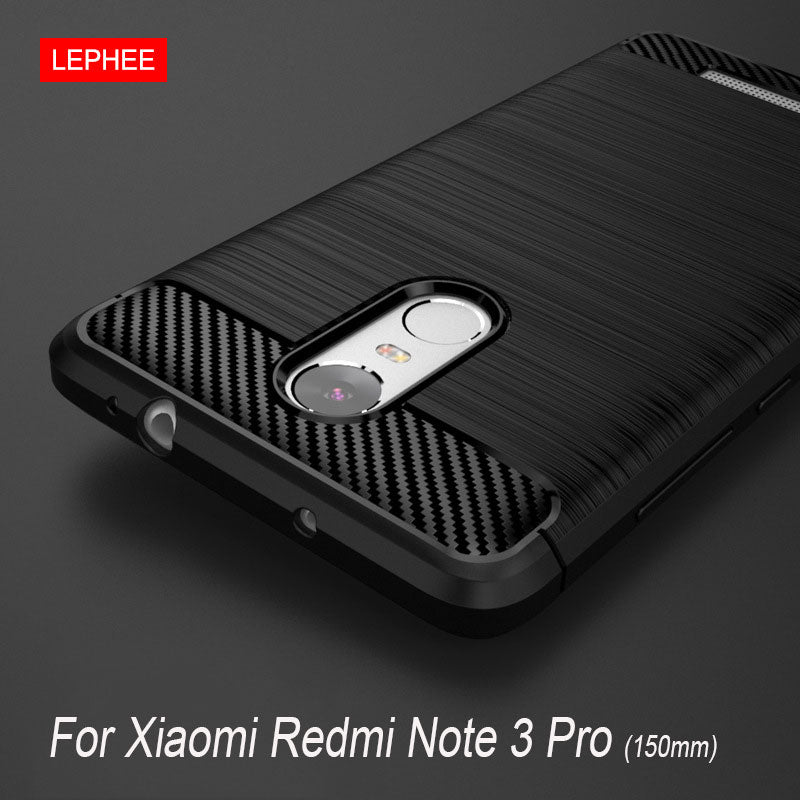 LEPHEE Xiaomi Redmi Note 3 Pro Case Cover Silicone Soft TPU Brushed Carbon Fiber Phone Case for Redmi Note 3 Pro Prime Luxury