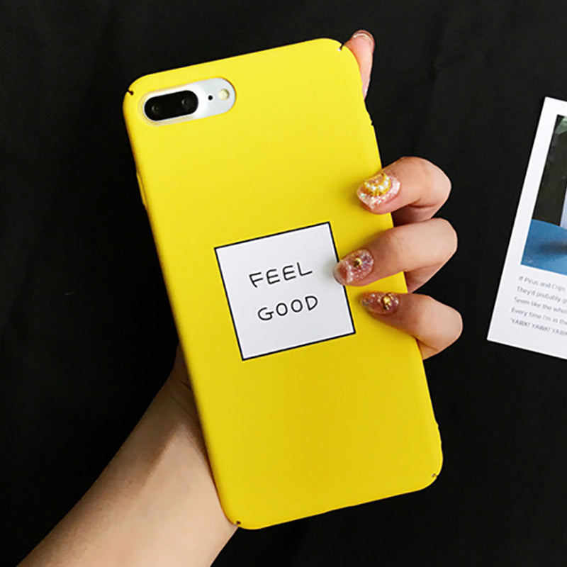 LOVECOM Lovely Yellow Color Letter Phone Case For Iphone 6 6S 7 7 Plus 8 8 Plus X Matte Hard PC Back Cove Coque Fundas Capa